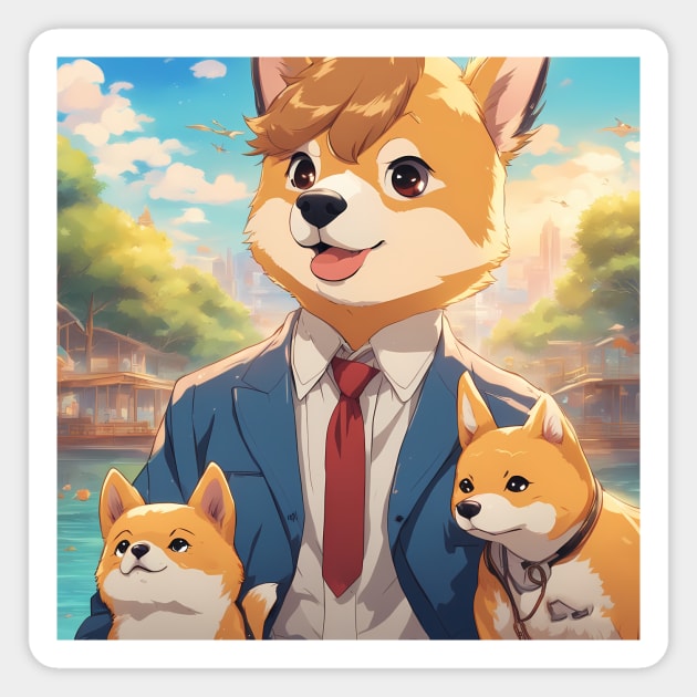 Shiba  anime vacation kawaii Magnet by animegirlnft